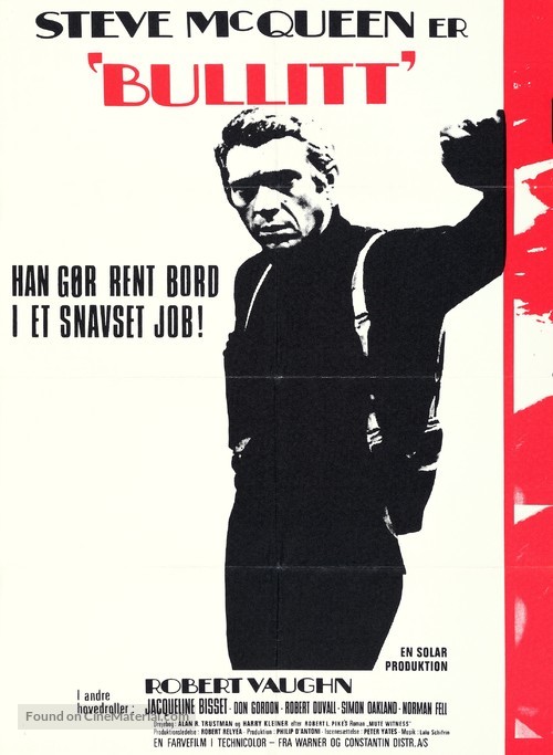 Bullitt - Danish Movie Poster