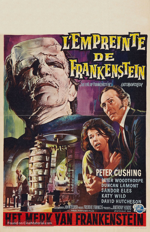 The Evil of Frankenstein - Belgian Movie Poster