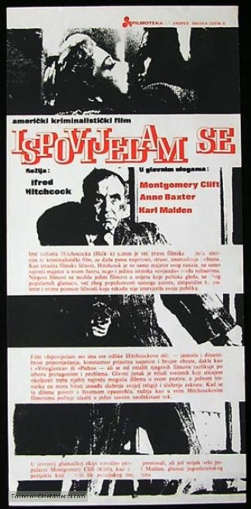 I Confess - Yugoslav Movie Poster