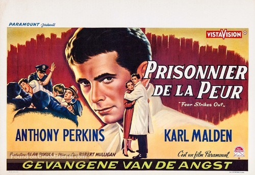 Fear Strikes Out - Belgian Movie Poster