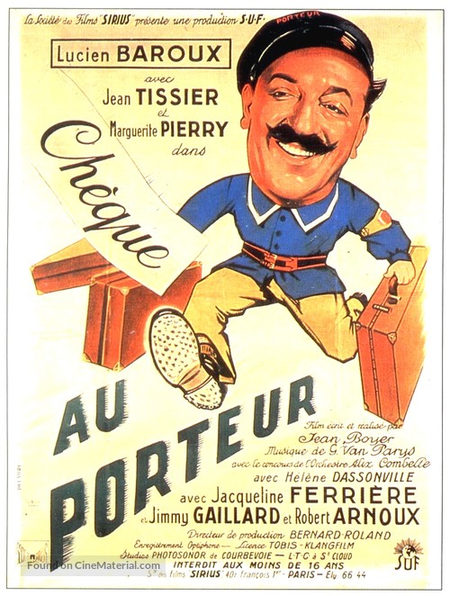 Ch&eacute;que au porteur - French Movie Poster