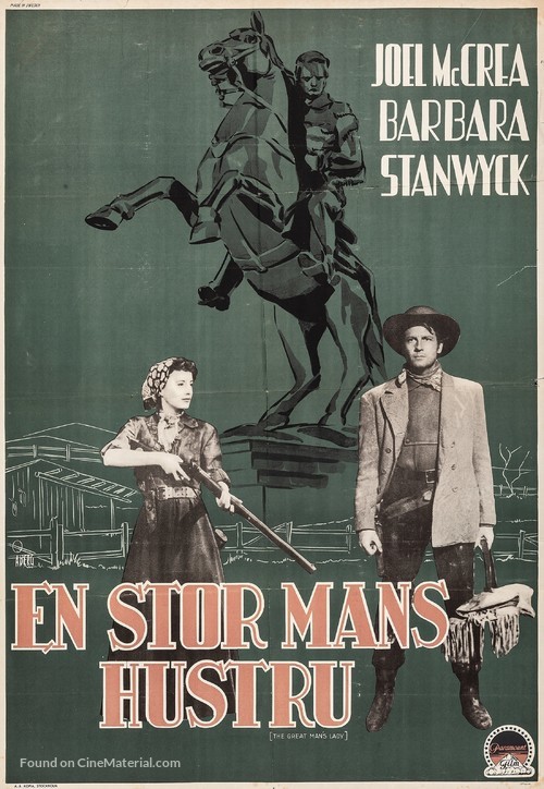 The Great Man&#039;s Lady - Swedish Movie Poster