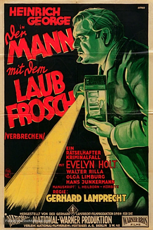 Der Mann mit dem Laubfrosch - German Movie Poster