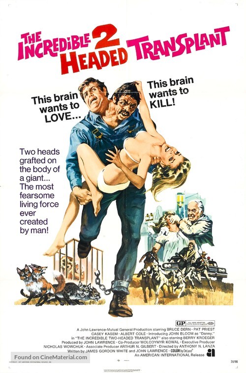 The Incredible 2-Headed Transplant - Movie Poster