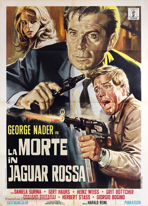 Der Tod im roten Jaguar - Italian Movie Poster