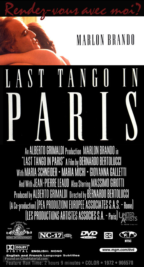 Ultimo tango a Parigi - Video release movie poster