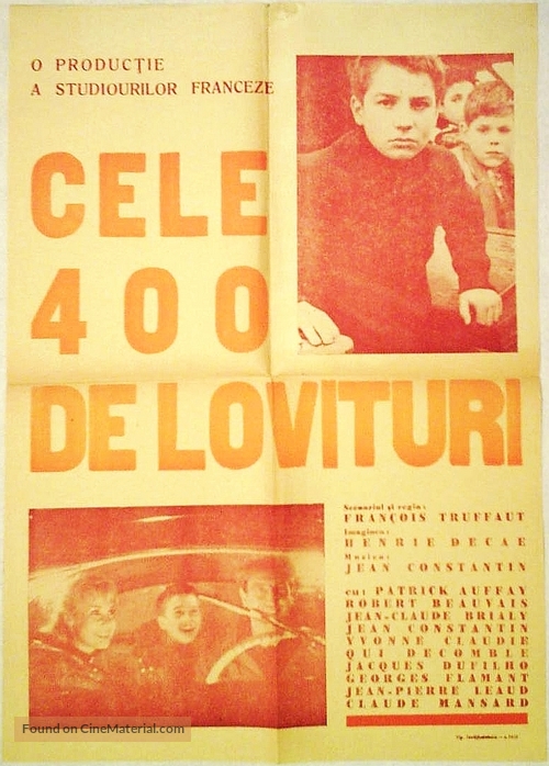 Les quatre cents coups - Romanian Movie Poster