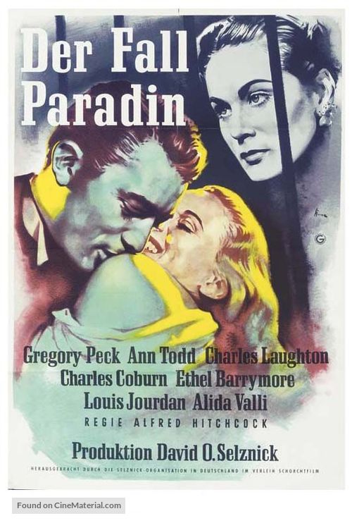 The Paradine Case - German Movie Poster