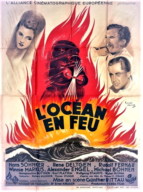 Brand im Ozean - French Movie Poster