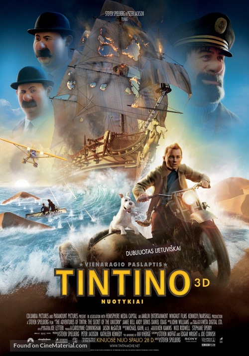 The Adventures of Tintin: The Secret of the Unicorn - Lithuanian Movie Poster