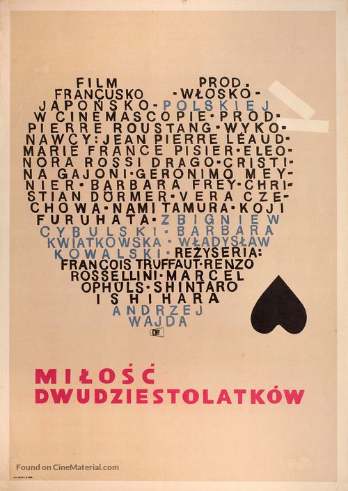 L&#039;amour &agrave; vingt ans - Polish Movie Poster