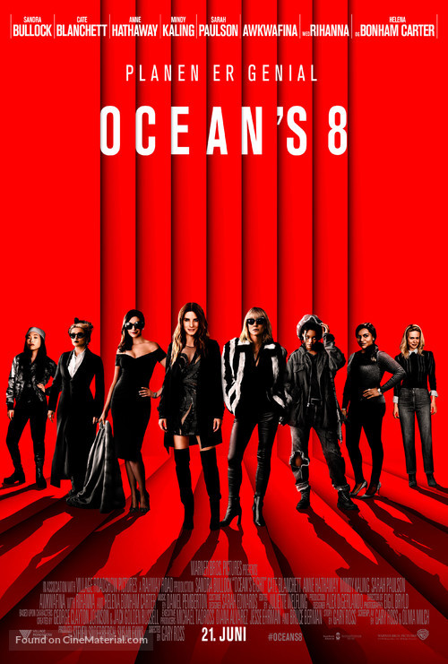 Ocean&#039;s 8 - Danish Movie Poster