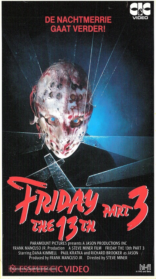 Friday the 13th Part III - Dutch VHS movie cover