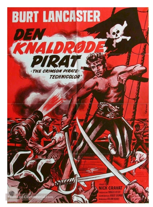 The Crimson Pirate - Danish Movie Poster