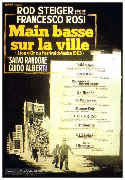 Le mani sulla citt&agrave; - French Movie Poster