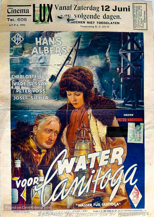 Wasser f&uuml;r Canitoga - Belgian Movie Poster