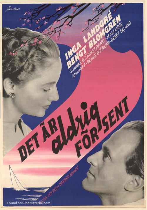 Det &auml;r aldrig f&ouml;r sent - Swedish Movie Poster