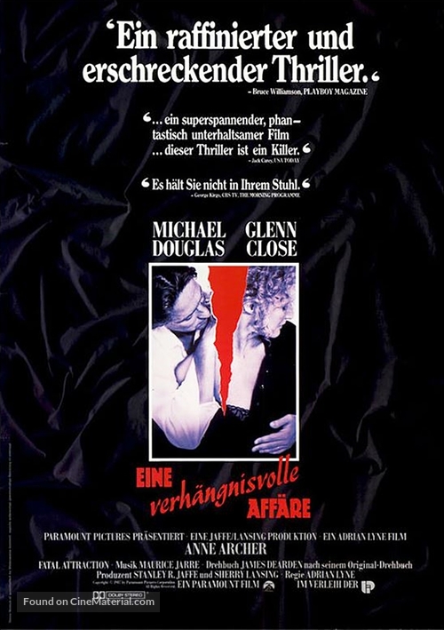 Fatal Attraction - German Movie Poster