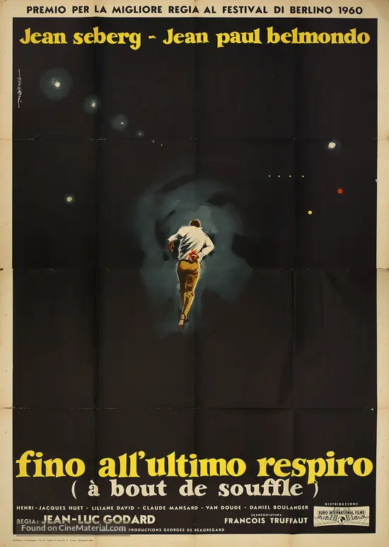 A Bout De Souffle 1960 Italian Movie Poster A Bout De Souffle 1960 Italian Movie Poster