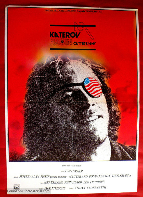Cutter&#039;s Way - Yugoslav Movie Poster