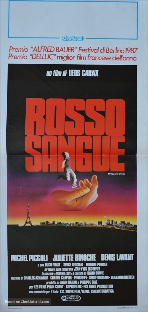 Mauvais sang - Italian Movie Poster