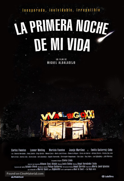 Primera noche de mi vida, La - Spanish Movie Poster