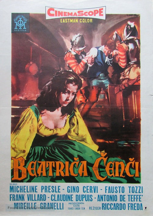 Beatrice Cenci - Yugoslav Movie Poster