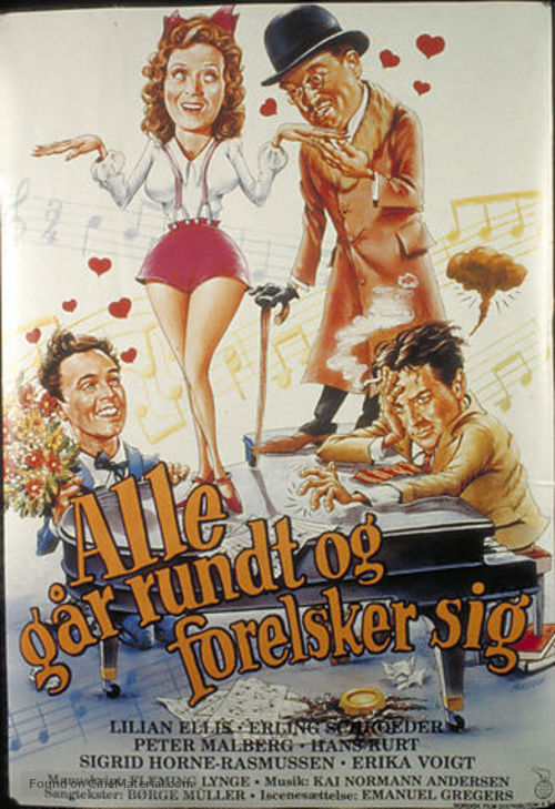 Alle g&aring;r rundt og forelsker sig - Danish Movie Poster