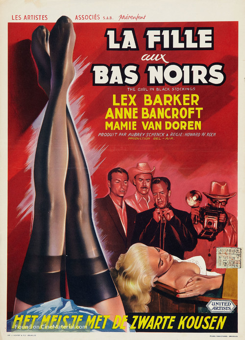 The Girl in Black Stockings - Belgian Movie Poster