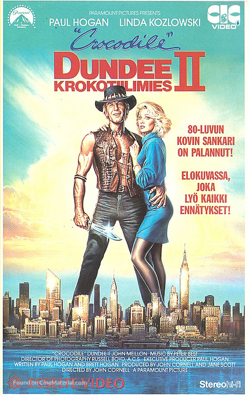 Crocodile Dundee II - Finnish VHS movie cover