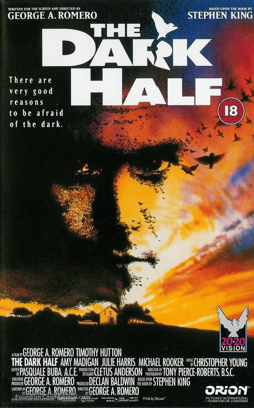 The Dark Half - British VHS movie cover