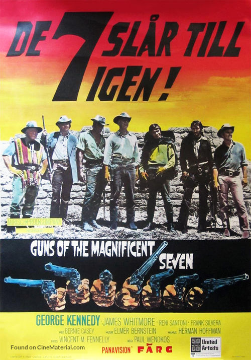 Guns of the Magnificent Seven - Swedish Movie Poster