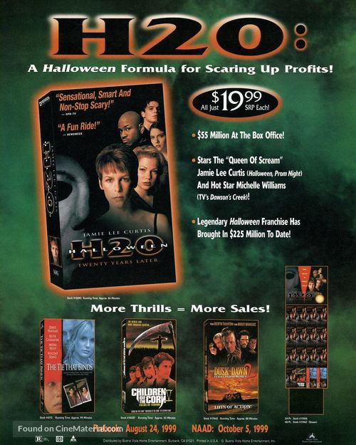 Halloween H20: 20 Years Later - Video release movie poster