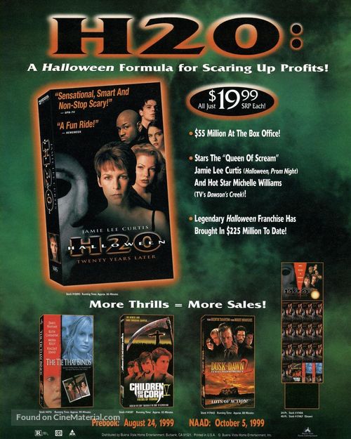 Halloween H20: 20 Years Later - Video release movie poster
