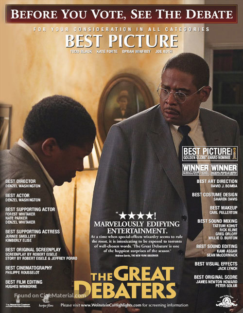 The Great Debaters - For your consideration movie poster