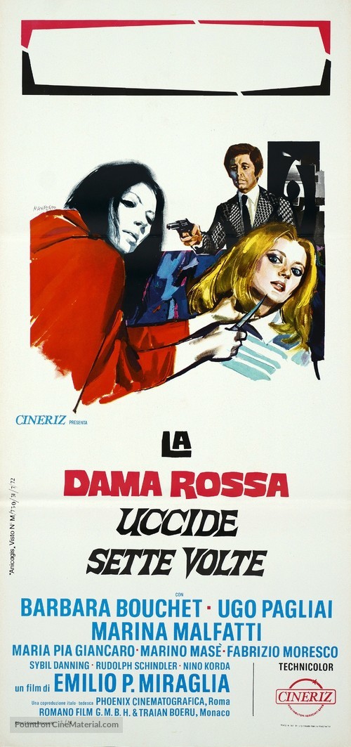 La dama rossa uccide sette volte - Italian Movie Poster