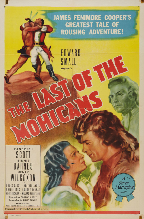 The Last of the Mohicans - Re-release movie poster
