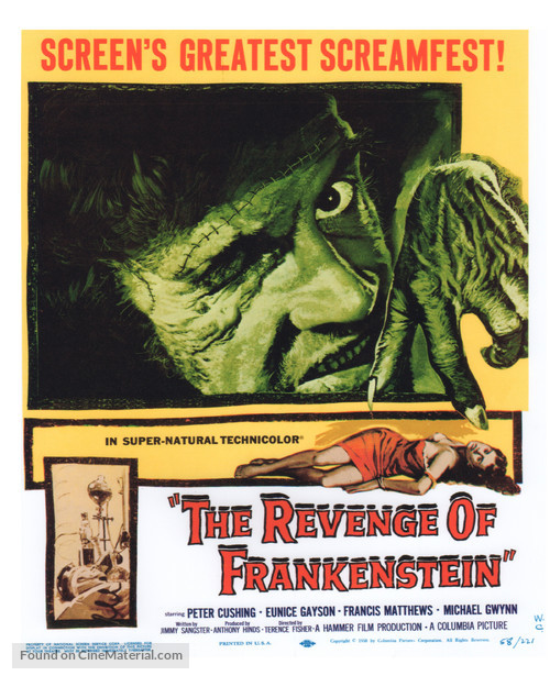 The Revenge of Frankenstein - Movie Poster
