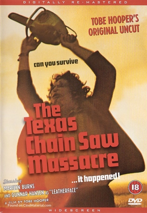 The Texas Chain Saw Massacre - British DVD movie cover