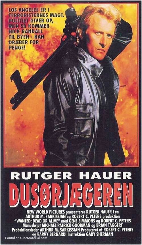 Wanted Dead Or Alive - Danish VHS movie cover