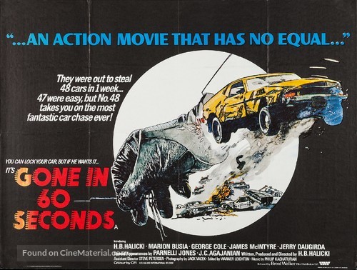 Gone in 60 Seconds - British Movie Poster