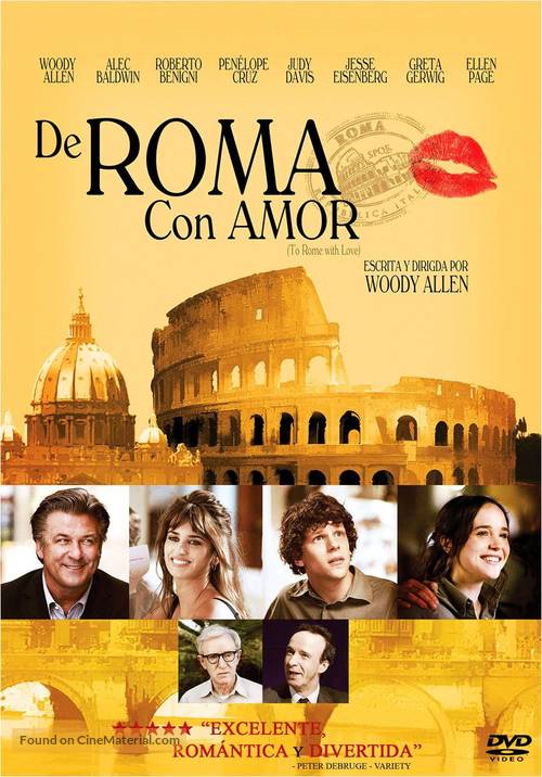 To Rome with Love - Mexican DVD movie cover