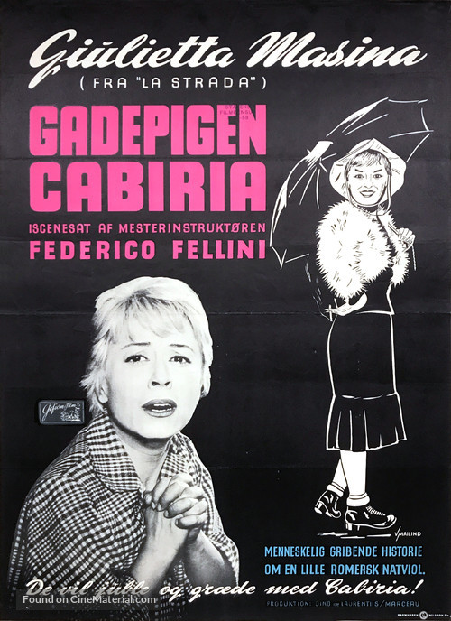 Le notti di Cabiria - Danish Movie Poster
