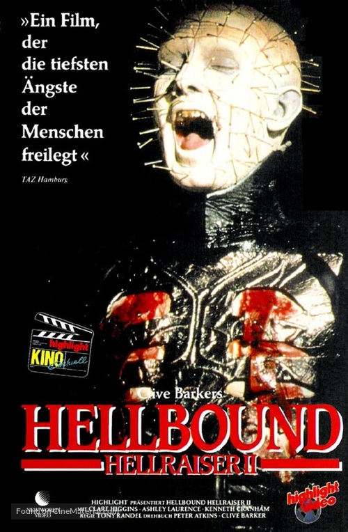 Hellbound: Hellraiser II - German VHS movie cover