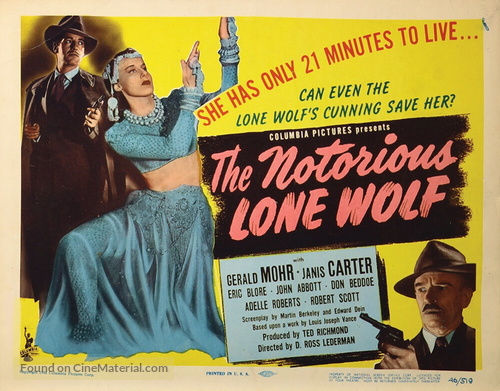 The Notorious Lone Wolf - Movie Poster