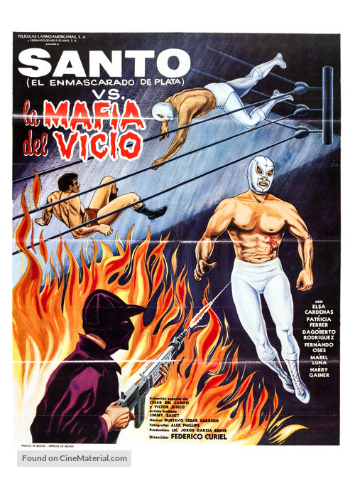 Santo contra la mafia del vicio - Mexican Movie Poster