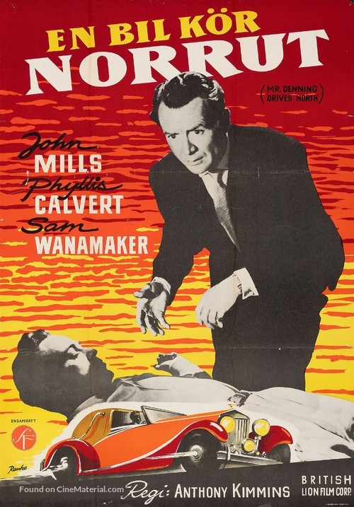 Mr. Denning Drives North - Swedish Movie Poster