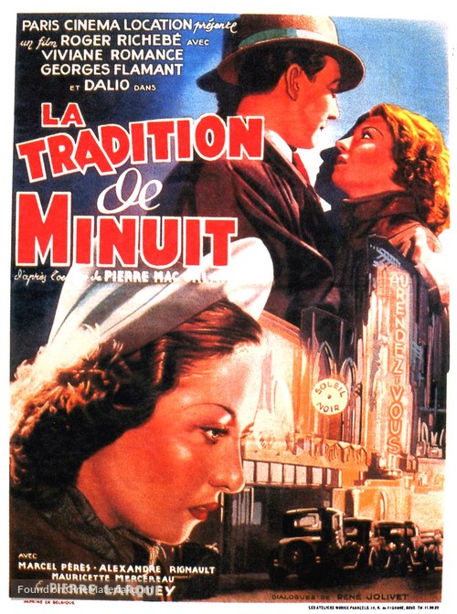 La tradition de minuit - Belgian Movie Poster
