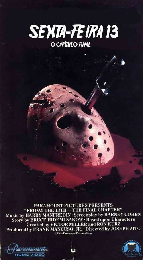Friday the 13th: The Final Chapter - Brazilian VHS movie cover