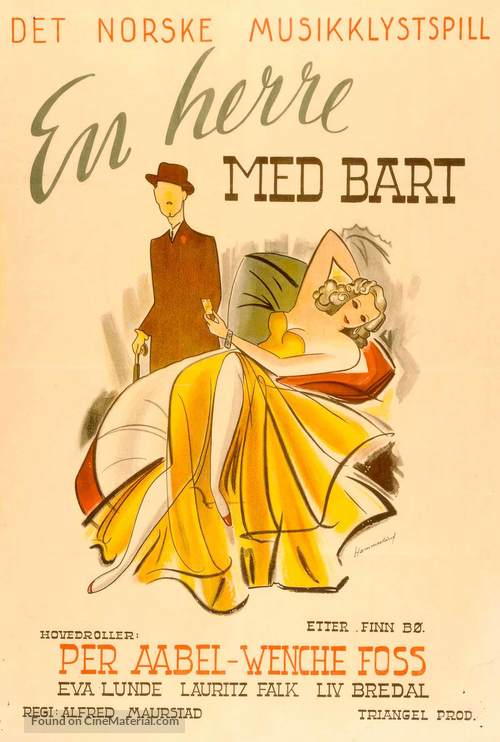 En herre med bart - Norwegian Movie Poster